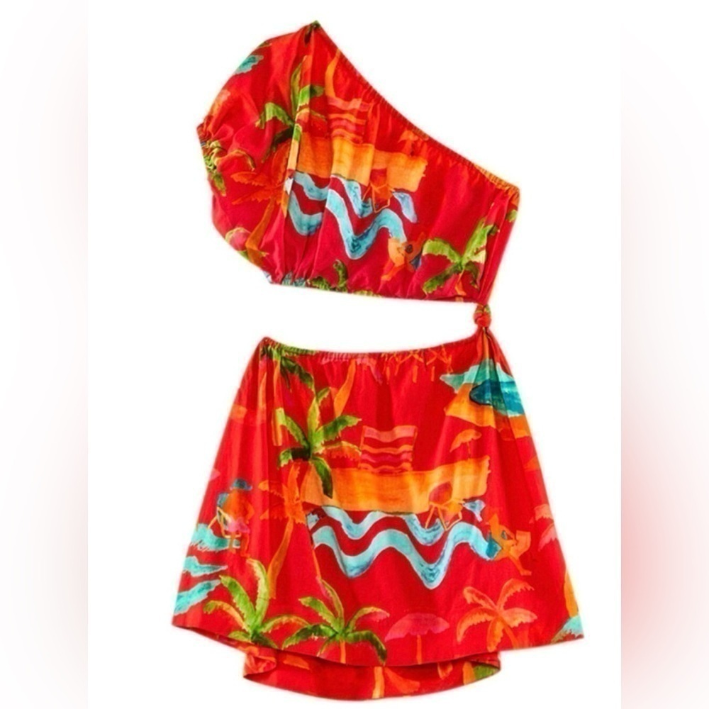 FARM Rio  Red Printed Mini Dress - Picture 2 of 2
